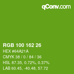 Color code: RGB 100 162 26 | qconv.com