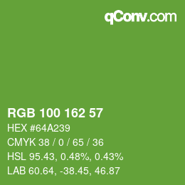 Color code: RGB 100 162 57 | qconv.com