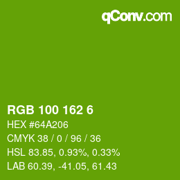 Color code: RGB 100 162 6 | qconv.com