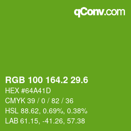 カラーコード: RGB 100 164.2 29.6 | qconv.com