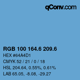 カラーコード: RGB 100 164.6 209.6 | qconv.com