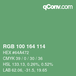 Color code: RGB 100 164 114 | qconv.com