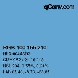 Color code: RGB 100 166 210 | qconv.com