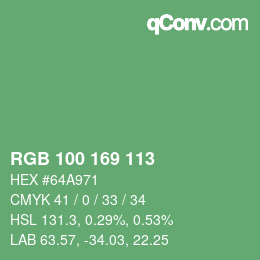 Color code: RGB 100 169 113 | qconv.com