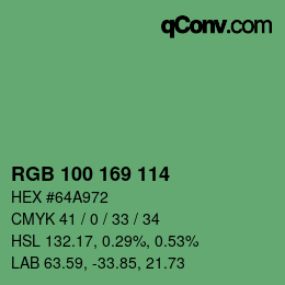 Color code: RGB 100 169 114 | qconv.com