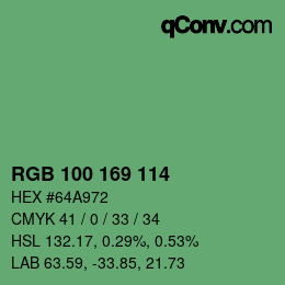 Color code: RGB 100 169 114 | qconv.com