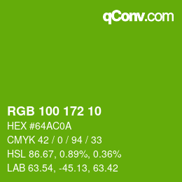 Color code: RGB 100 172 10 | qconv.com