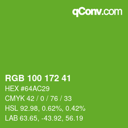 Color code: RGB 100 172 41 | qconv.com