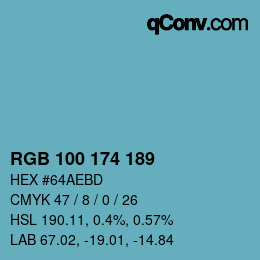 Color code: RGB 100 174 189 | qconv.com