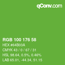 Color code: RGB 100 176 58 | qconv.com
