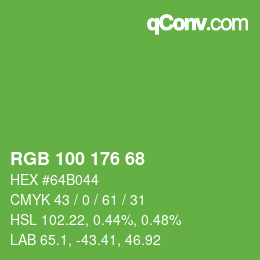 Code couleur: RGB 100 176 68 | qconv.com