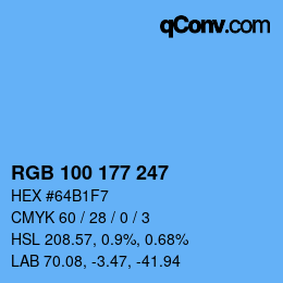 カラーコード: RGB 100 177 247 | qconv.com