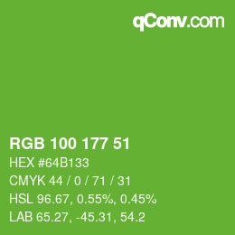 Color code: RGB 100 177 51 | qconv.com