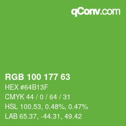 颜色代码: RGB 100 177 63 | qconv.com