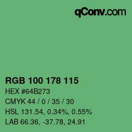 颜色代码: RGB 100 178 115 | qconv.com