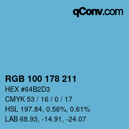 Color code: RGB 100 178 211 | qconv.com