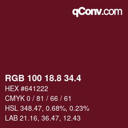 カラーコード: RGB 100 18.8 34.4 | qconv.com