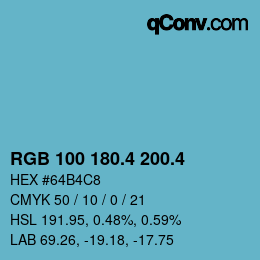 カラーコード: RGB 100 180.4 200.4 | qconv.com