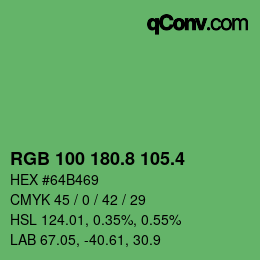カラーコード: RGB 100 180.8 105.4 | qconv.com