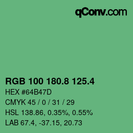 カラーコード: RGB 100 180.8 125.4 | qconv.com