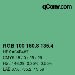 カラーコード: RGB 100 180.8 135.4 | qconv.com