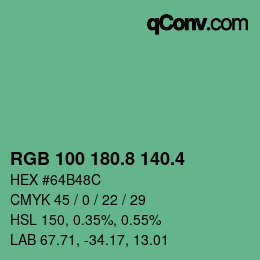 カラーコード: RGB 100 180.8 140.4 | qconv.com