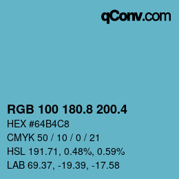 カラーコード: RGB 100 180.8 200.4 | qconv.com