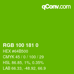 Color code: RGB 100 181 0 | qconv.com