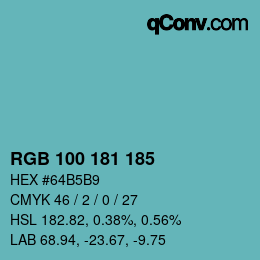 Color code: RGB 100 181 185 | qconv.com