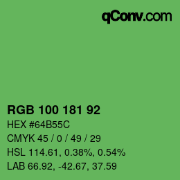 Color code: RGB 100 181 92 | qconv.com