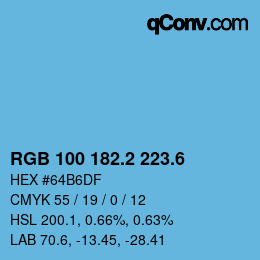 カラーコード: RGB 100 182.2 223.6 | qconv.com