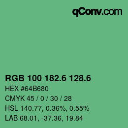 カラーコード: RGB 100 182.6 128.6 | qconv.com