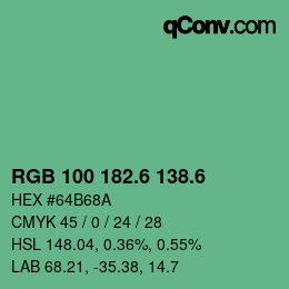 カラーコード: RGB 100 182.6 138.6 | qconv.com