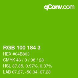 Color code: RGB 100 184 3 | qconv.com