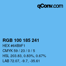 Color code: RGB 100 185 241 | qconv.com
