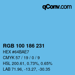 Color code: RGB 100 186 231 | qconv.com
