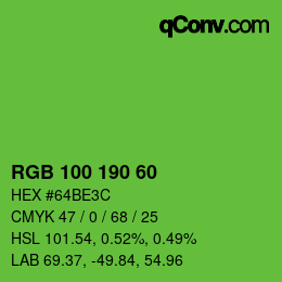 Color code: RGB 100 190 60 | qconv.com