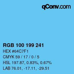 Color code: RGB 100 199 241 | qconv.com