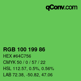 Color code: RGB 100 199 86 | qconv.com