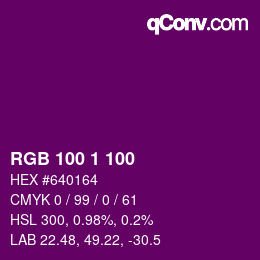 Color code: RGB 100 1 100 | qconv.com