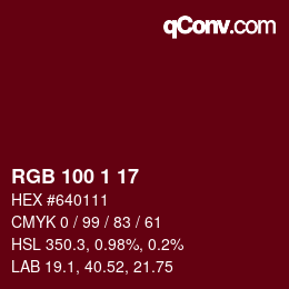 Color code: RGB 100 1 17 | qconv.com