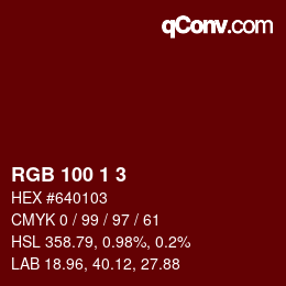 Color code: RGB 100 1 3 | qconv.com