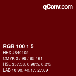 Color code: RGB 100 1 5 | qconv.com