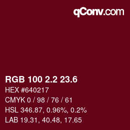 カラーコード: RGB 100 2.2 23.6 | qconv.com