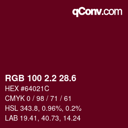 カラーコード: RGB 100 2.2 28.6 | qconv.com