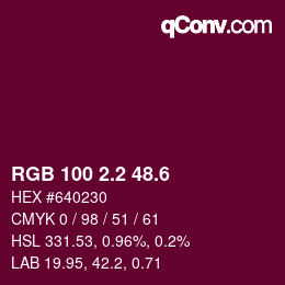 カラーコード: RGB 100 2.2 48.6 | qconv.com