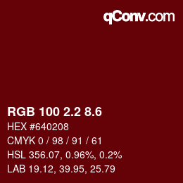 カラーコード: RGB 100 2.2 8.6 | qconv.com