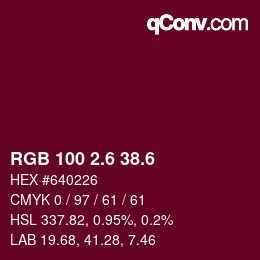 カラーコード: RGB 100 2.6 38.6 | qconv.com
