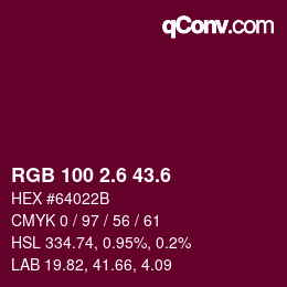 カラーコード: RGB 100 2.6 43.6 | qconv.com