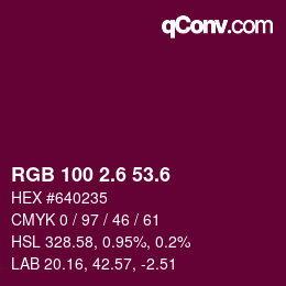 カラーコード: RGB 100 2.6 53.6 | qconv.com